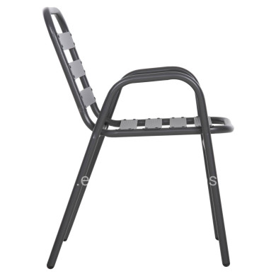 CHAIR PRELUDE HM5970.01 METAL FRAME-ALUMINUM SEAT & BACKREST-GREY 54x56x79Hcm.