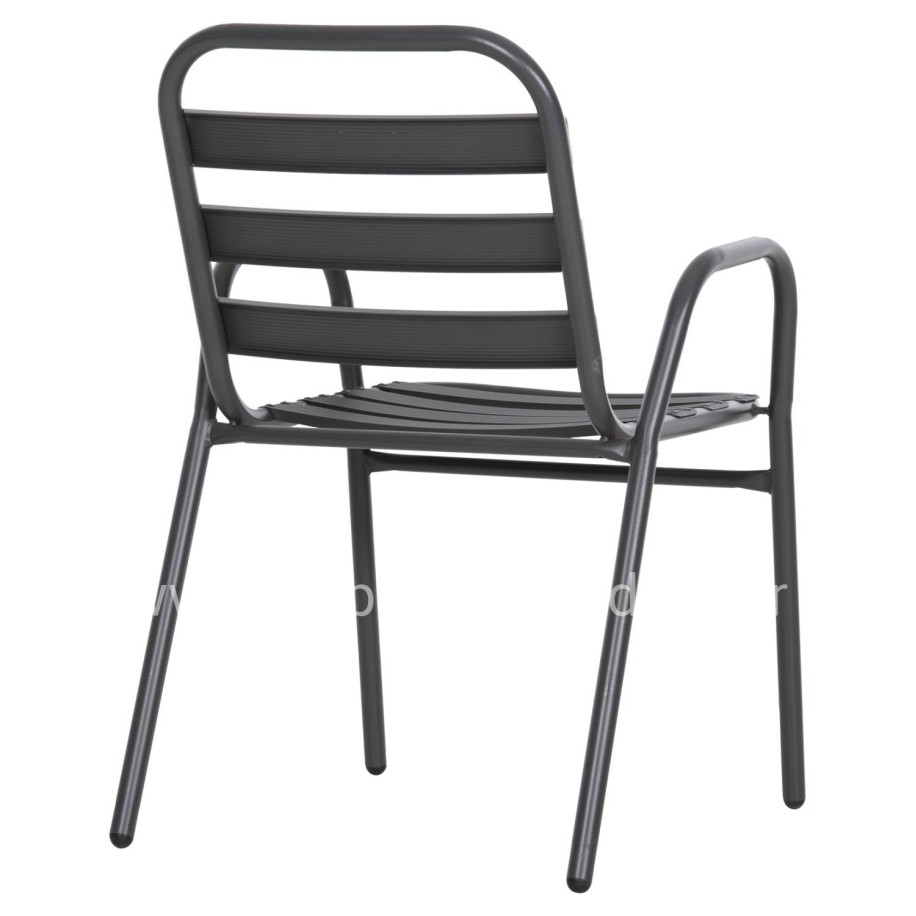 CHAIR PRELUDE HM5970.01 METAL FRAME-ALUMINUM SEAT & BACKREST-GREY 54x56x79Hcm.