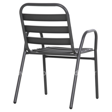 CHAIR PRELUDE HM5970.01 METAL FRAME-ALUMINUM SEAT & BACKREST-GREY 54x56x79Hcm.