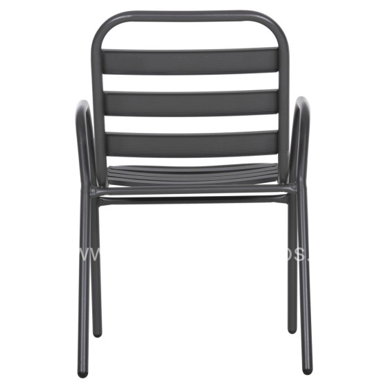 CHAIR PRELUDE HM5970.01 METAL FRAME-ALUMINUM SEAT & BACKREST-GREY 54x56x79Hcm.