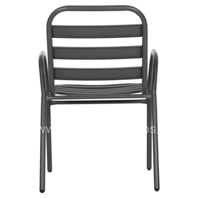 CHAIR PRELUDE HM5970.01 METAL FRAME-ALUMINUM SEAT & BACKREST-GREY 54x56x79Hcm.