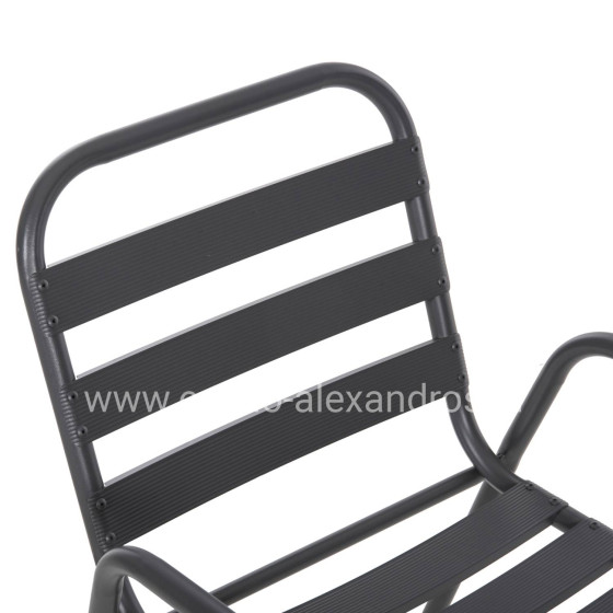 CHAIR PRELUDE HM5970.01 METAL FRAME-ALUMINUM SEAT & BACKREST-GREY 54x56x79Hcm.