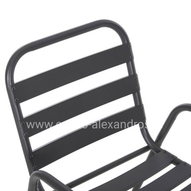 CHAIR PRELUDE HM5970.01 METAL FRAME-ALUMINUM SEAT & BACKREST-GREY 54x56x79Hcm.