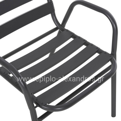 CHAIR PRELUDE HM5970.01 METAL FRAME-ALUMINUM SEAT & BACKREST-GREY 54x56x79Hcm.