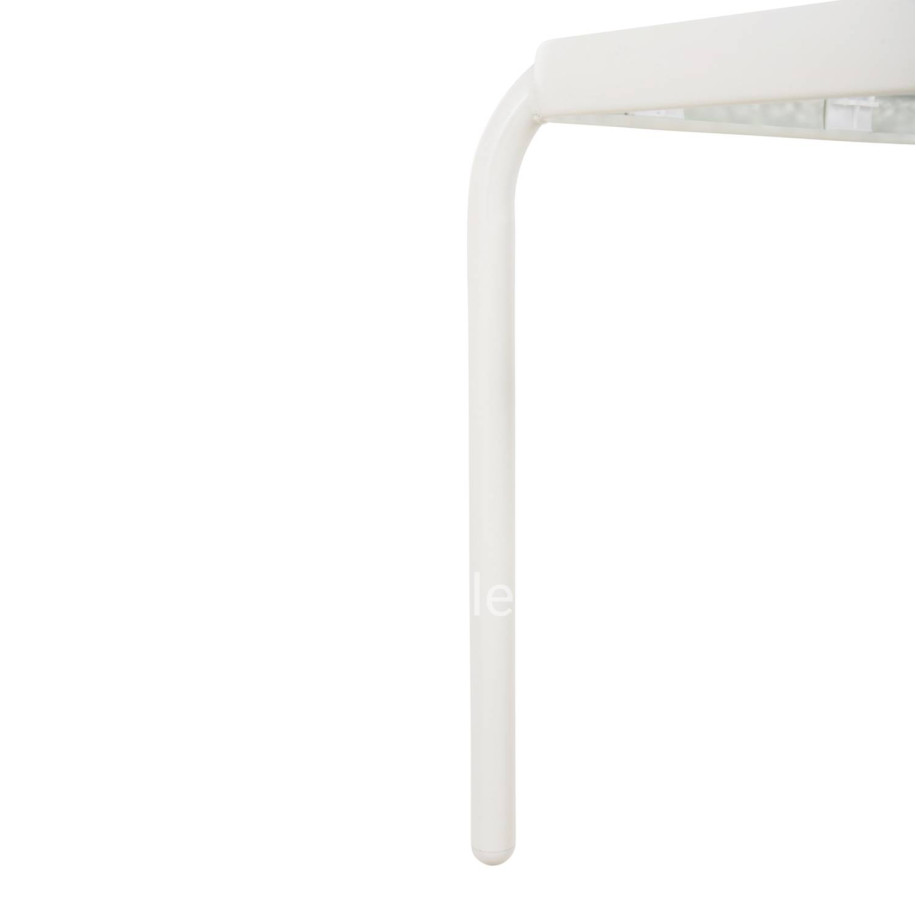 OUTDOOR SIDE TABLE SQUARE DIDO HM5975.02 METAL IN WHITE-GLASS 40x40x40Hcm.