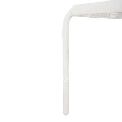 OUTDOOR SIDE TABLE SQUARE DIDO HM5975.02 METAL IN WHITE-GLASS 40x40x40Hcm.
