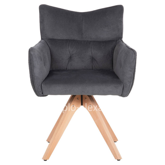 DINING ARMCHAIR QUILL HM9843.03 GREY FABRIC-BEECH WOOD LEGS 61x57,5x91Hcm.