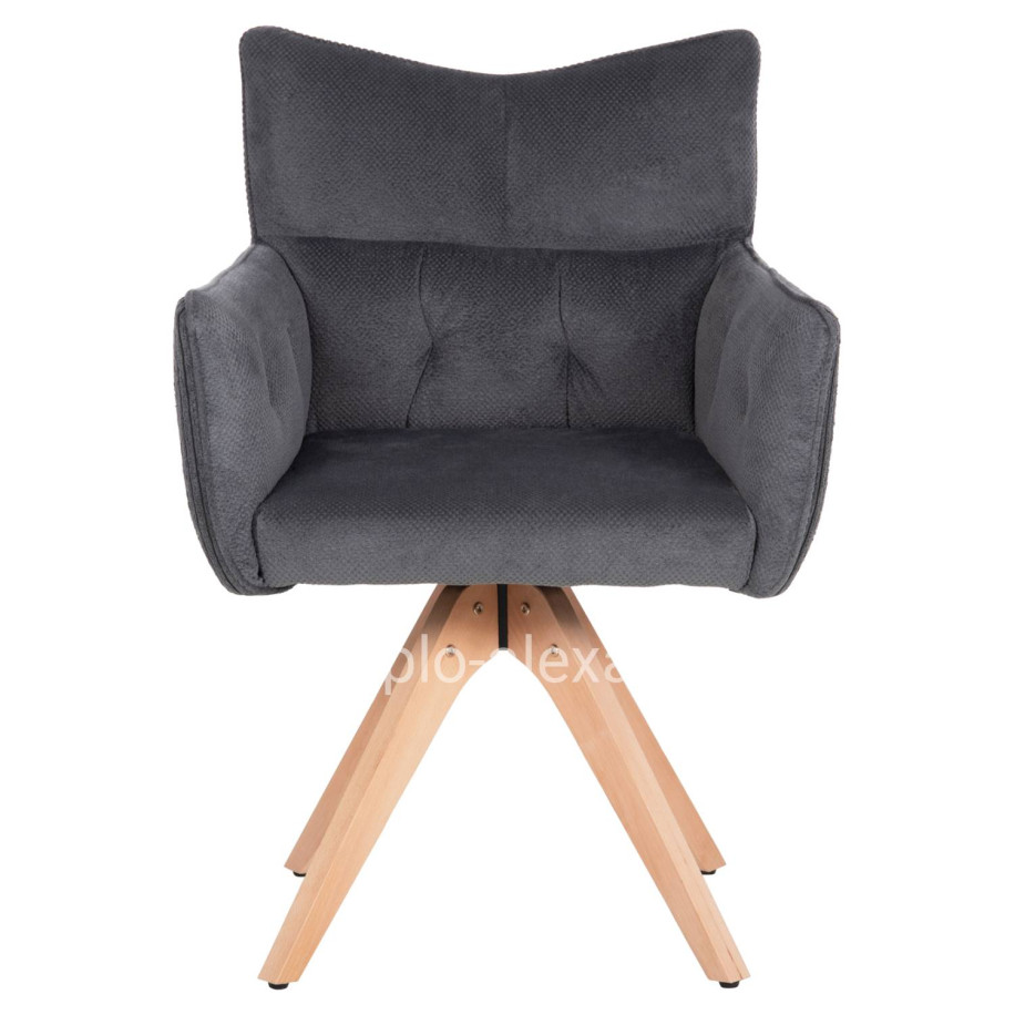 ΠΟΛΥΘΡΟΝΑ ΤΡΑΠΕΖΑΡΙΑΣ QUILL HM9843.03 ΓΚΡΙ ΥΦΑΣΜΑ-ΞΥΛΟ ΟΞΙΑΣ ΠΟΔΙΑ 61x57,5x91Υεκ.