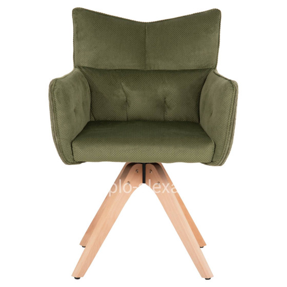 DINING ARMCHAIR QUILL HM9843.05 GREEN FABRIC-BEECH WOOD LEGS 61x57,5x91Hcm.