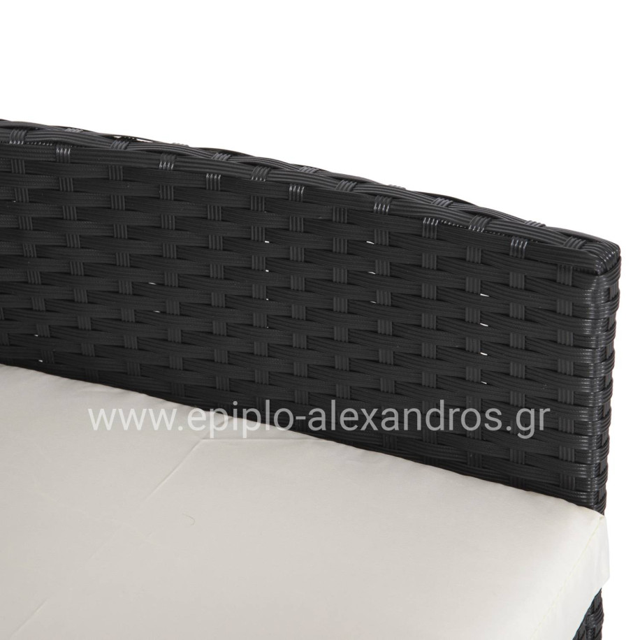 OUTDOOR LOUNGE SET 4PCS STASIA HM6089.04 SYNTHETIC RATTAN IN BLACK-CUSHIONS IN BEIGE