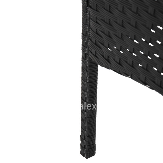 OUTDOOR LOUNGE SET 4PCS STASIA HM6089.04 SYNTHETIC RATTAN IN BLACK-CUSHIONS IN BEIGE