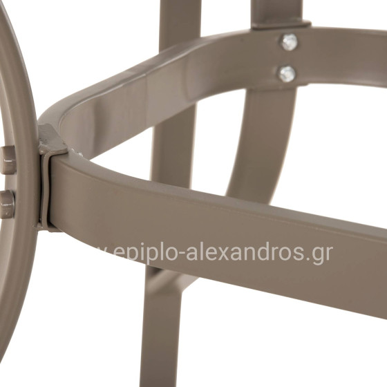 DINING TABLE BRUNO HM5145.14 METAL IN CHAMPAGNE COLOR-TEMPERED GLASS & UMBRELLA HOLE 150X90Χ72Hcm.