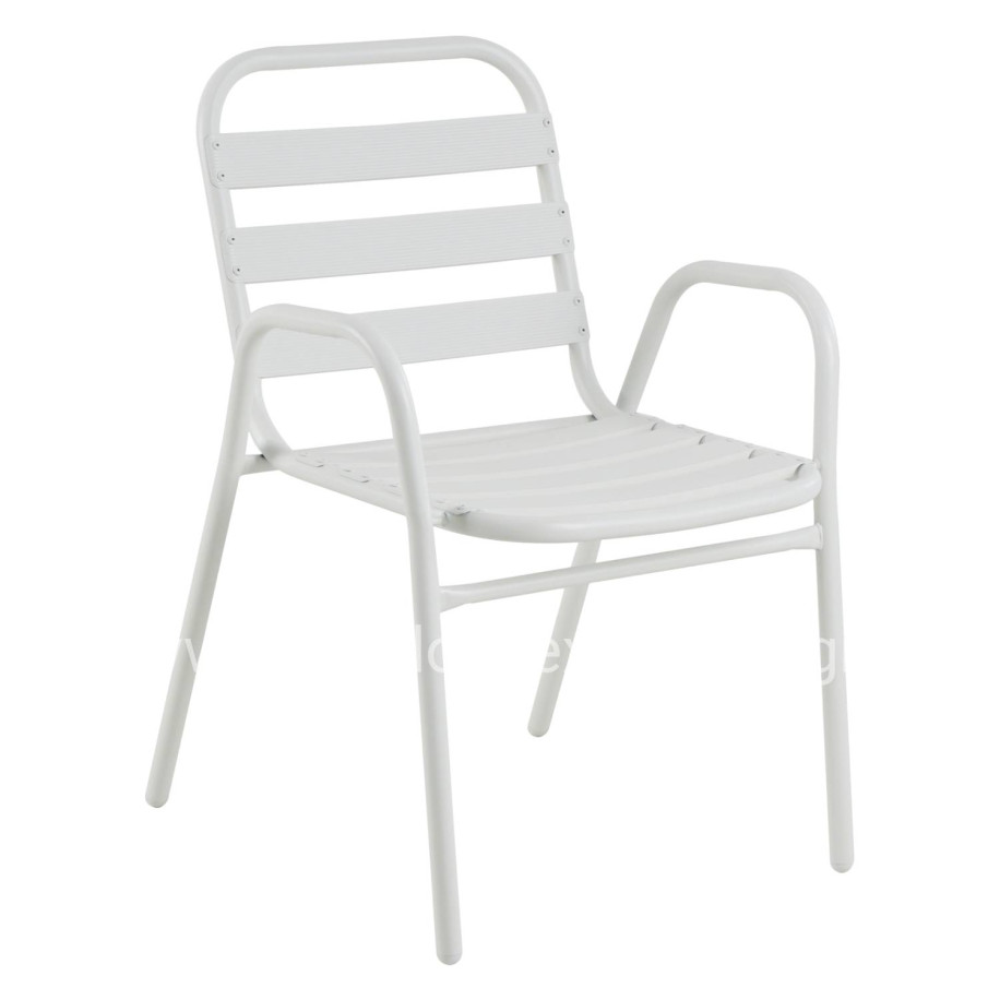 CHAIR PRELUDE HM5970.02 METAL FRAME-ALUMINUM SEAT & BACKREST-WHITE 54x56x79Hcm.