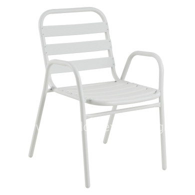 CHAIR PRELUDE HM5970.02 METAL FRAME-ALUMINUM SEAT & BACKREST-WHITE 54x56x79Hcm.