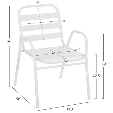 CHAIR PRELUDE HM5970.02 METAL FRAME-ALUMINUM SEAT & BACKREST-WHITE 54x56x79Hcm.