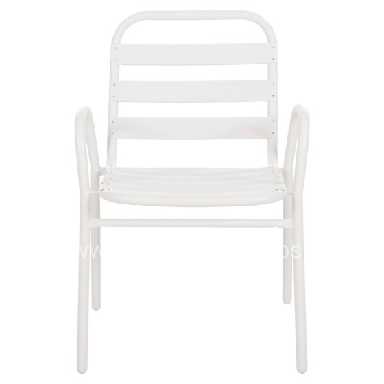 CHAIR PRELUDE HM5970.02 METAL FRAME-ALUMINUM SEAT & BACKREST-WHITE 54x56x79Hcm.