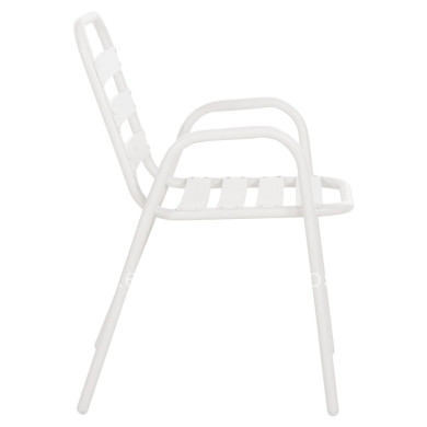 CHAIR PRELUDE HM5970.02 METAL FRAME-ALUMINUM SEAT & BACKREST-WHITE 54x56x79Hcm.