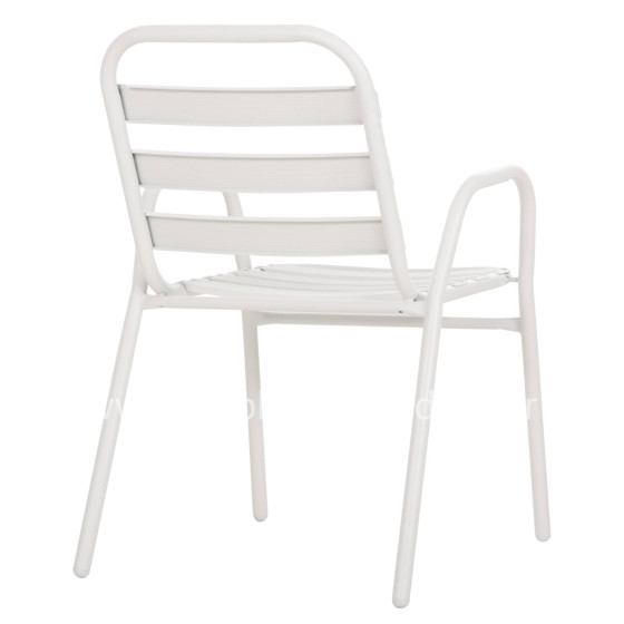 CHAIR PRELUDE HM5970.02 METAL FRAME-ALUMINUM SEAT & BACKREST-WHITE 54x56x79Hcm.