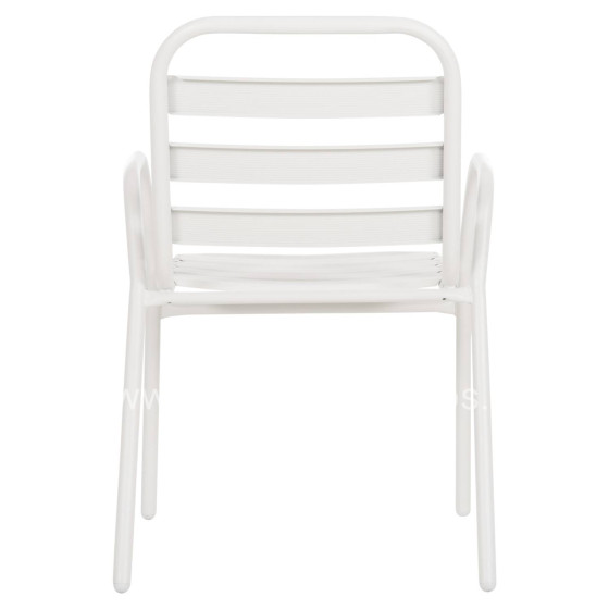 CHAIR PRELUDE HM5970.02 METAL FRAME-ALUMINUM SEAT & BACKREST-WHITE 54x56x79Hcm.