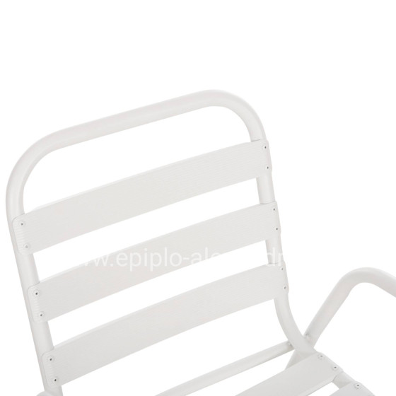 CHAIR PRELUDE HM5970.02 METAL FRAME-ALUMINUM SEAT & BACKREST-WHITE 54x56x79Hcm.