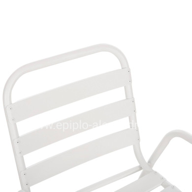 CHAIR PRELUDE HM5970.02 METAL FRAME-ALUMINUM SEAT & BACKREST-WHITE 54x56x79Hcm.