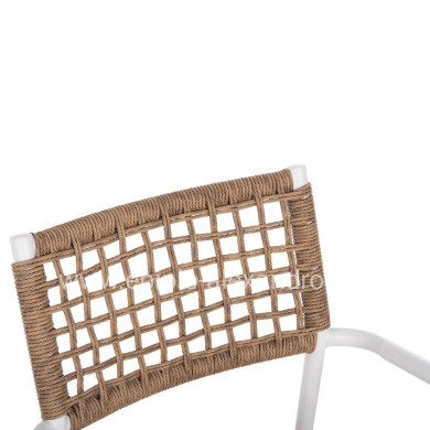 ARMCHAIR TRILAN HM6044.01 ALUMINUM IN WHITE-SYNTHETIC RATTAN IN NATURAL 55.5x55x84Hcm.