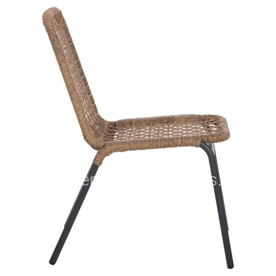 ALUMINUM CHAIR SPANO HM6047 ANTHRACITE FRAME- BEIGE SYNTHETIC RATTAN 46x59x80Hcm.
