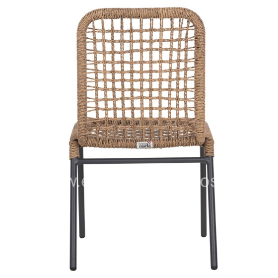 ALUMINUM CHAIR SPANO HM6047 ANTHRACITE FRAME- BEIGE SYNTHETIC RATTAN 46x59x80Hcm.