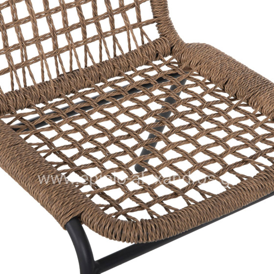 ALUMINUM CHAIR SPANO HM6047 ANTHRACITE FRAME- BEIGE SYNTHETIC RATTAN 46x59x80Hcm.