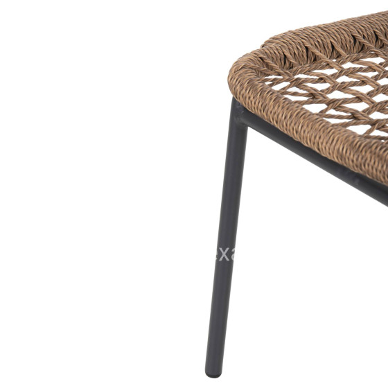 ALUMINUM CHAIR SPANO HM6047 ANTHRACITE FRAME- BEIGE SYNTHETIC RATTAN 46x59x80Hcm.