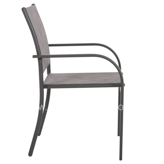 OUTDOOR ARMCHAIR REDAN HM5976.01 GREY METAL-GREY TEXTILENE 56x60x88Hcm.