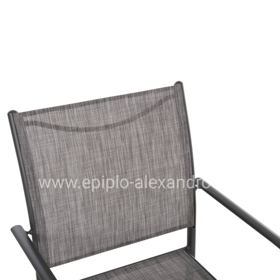 OUTDOOR ARMCHAIR REDAN HM5976.01 GREY METAL-GREY TEXTILENE 56x60x88Hcm.