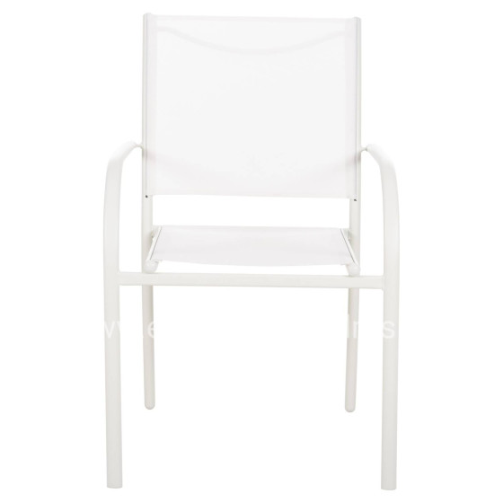 OUTDOOR ARMCHAIR REDAN HM5976.02 WHITE METAL-WHITE TEXTILENE 56x60x88Hcm.