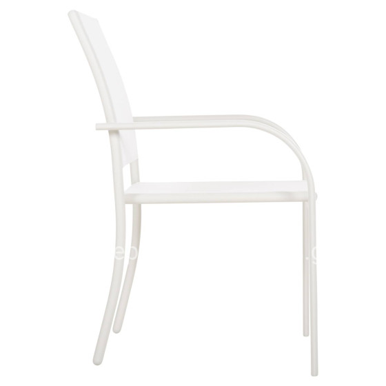 OUTDOOR ARMCHAIR REDAN HM5976.02 WHITE METAL-WHITE TEXTILENE 56x60x88Hcm.
