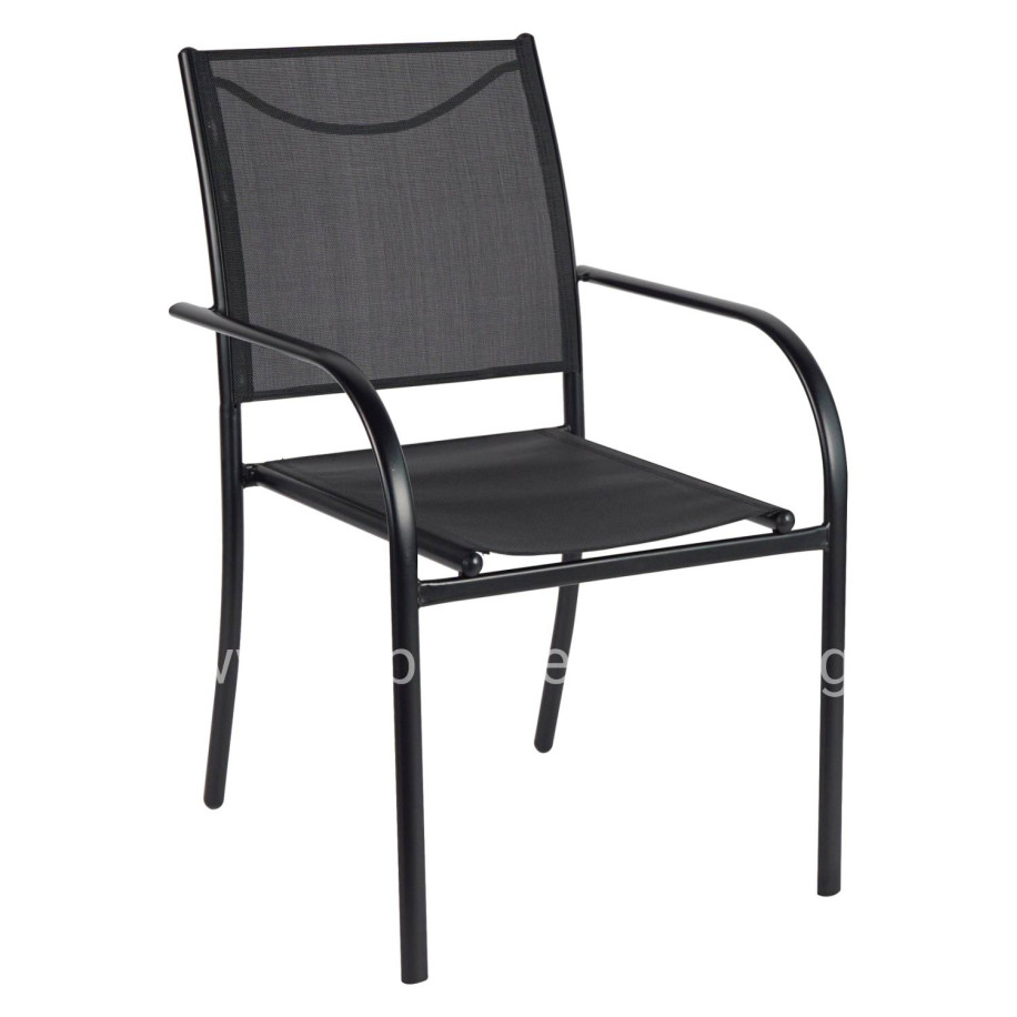OUTDOOR ARMCHAIR REDAN HM5976.03 BLACK METAL-BLACK TEXTILENE 56x60x88Hcm.