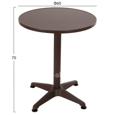 OUTDOOR ROUND TABLE GOSS HM5974.02 ALUMINUM IN BROWN Φ60x70Hcm.