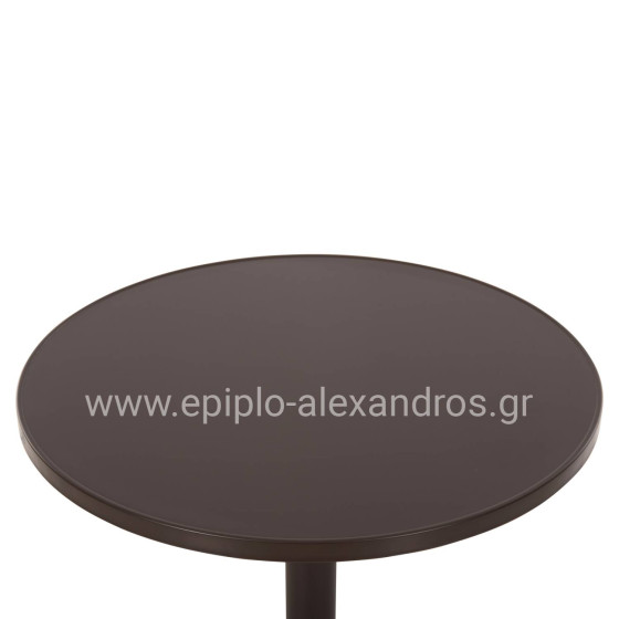 ΤΡΑΠΕΖΙ ΣΤΡΟΓΓΥΛΟ GOSS HM5974.02 ΑΛΟΥΜΙΝΙΟ ΚΑΦΕ Φ60x70Υεκ.