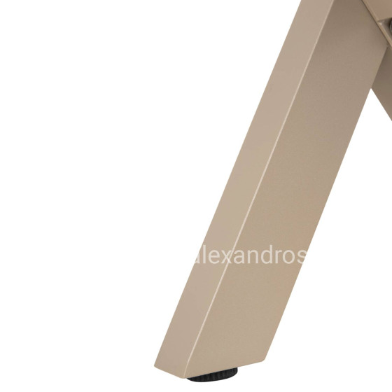 ALUMINUM BENCH TAWNEE HM6038.04 CHAMPAGNE COLOR- POLYWOOD SEAT IN NATURAL WOOD COLOR 150x36x45Hcm.