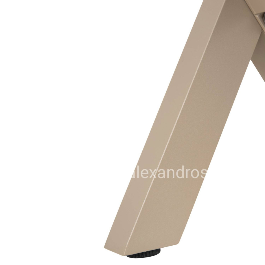 ALUMINUM BENCH TAWNEE HM6038.04 CHAMPAGNE COLOR- POLYWOOD SEAT IN NATURAL WOOD COLOR 150x36x45Hcm.