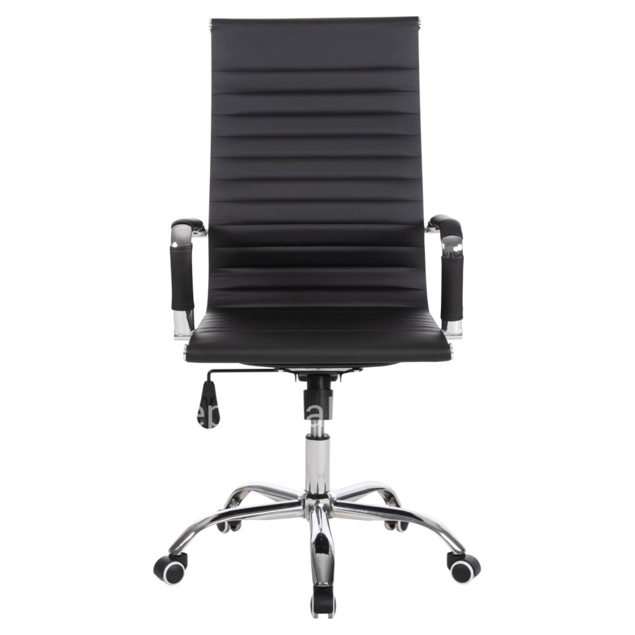 MANAGER'S OFFICE CHAIR BOSS HM1059.31 BLACK PU-CHROMED METAL FRAME AND BASE 53x57x109Hcm.