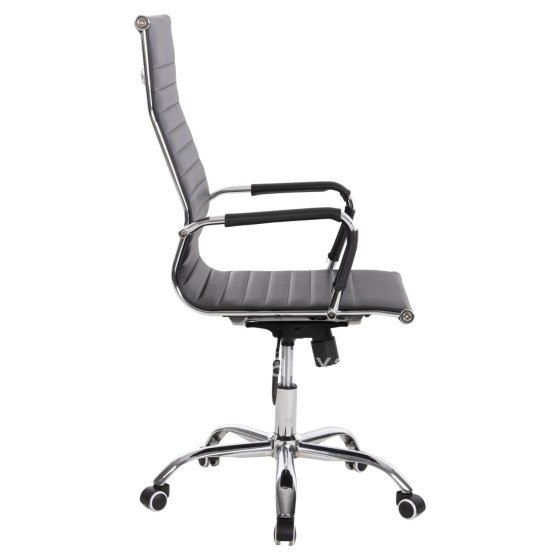 MANAGER'S OFFICE CHAIR BOSS HM1059.31 BLACK PU-CHROMED METAL FRAME AND BASE 53x57x109Hcm.