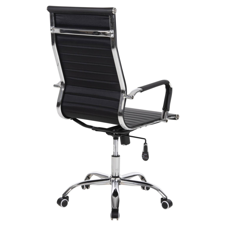 MANAGER'S OFFICE CHAIR BOSS HM1059.31 BLACK PU-CHROMED METAL FRAME AND BASE 53x57x109Hcm.