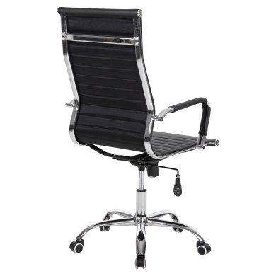 MANAGER'S OFFICE CHAIR BOSS HM1059.31 BLACK PU-CHROMED METAL FRAME AND BASE 53x57x109Hcm.