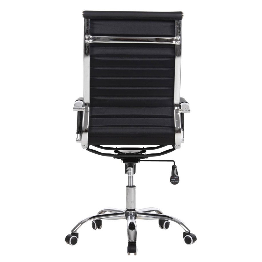 MANAGER'S OFFICE CHAIR BOSS HM1059.31 BLACK PU-CHROMED METAL FRAME AND BASE 53x57x109Hcm.
