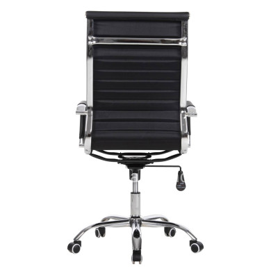 MANAGER'S OFFICE CHAIR BOSS HM1059.31 BLACK PU-CHROMED METAL FRAME AND BASE 53x57x109Hcm.