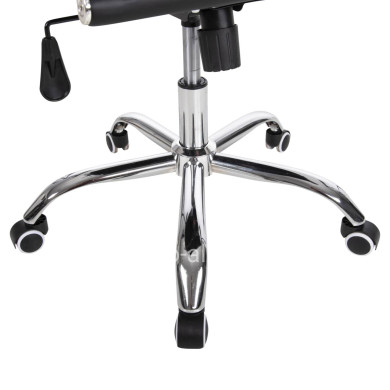 MANAGER'S OFFICE CHAIR BOSS HM1059.31 BLACK PU-CHROMED METAL FRAME AND BASE 53x57x109Hcm.