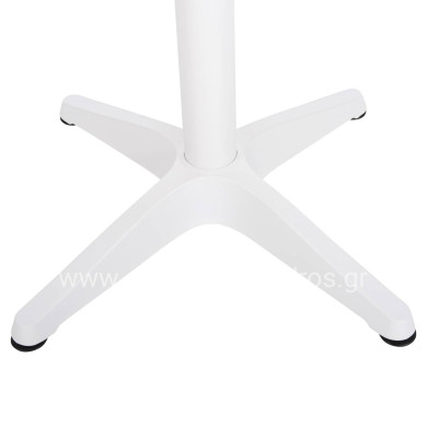 ALUMINUM ROUND TABLE ALEXA HM6086.02 WHITE-POLYWOOD TOP IN NATURAL COLOR Φ60x73Hcm.