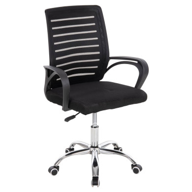 OFFICE CHAIR TRAIL HM1192 BLACK MESH-CHROMED METAL LEG 64x55x98,5Hcm.