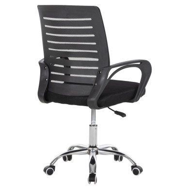 OFFICE CHAIR TRAIL HM1192 BLACK MESH-CHROMED METAL LEG 64x55x98,5Hcm.
