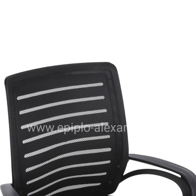 OFFICE CHAIR TRAIL HM1192 BLACK MESH-CHROMED METAL LEG 64x55x98,5Hcm.